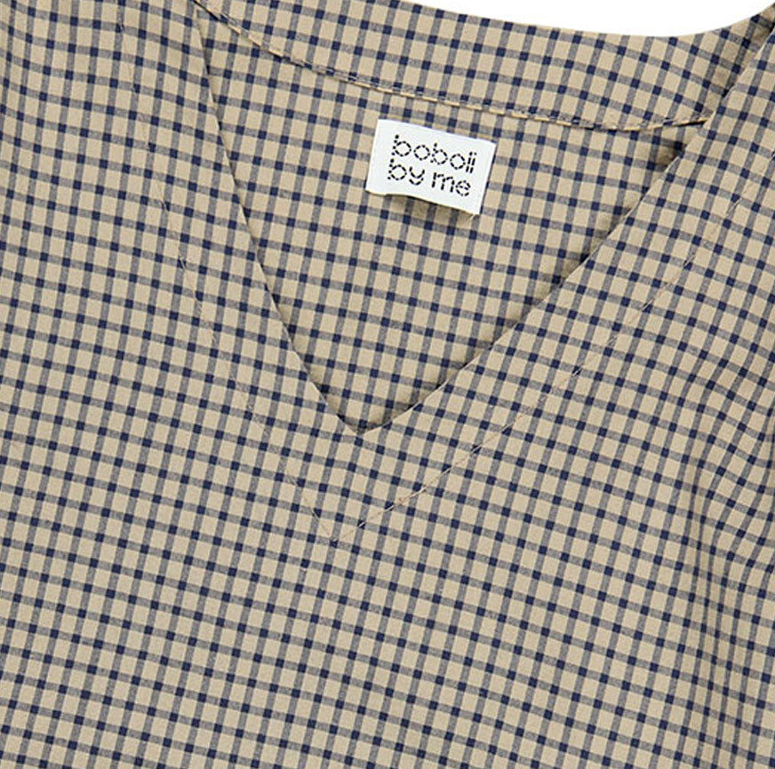 KIT CUCITO VESTITO LUNA AVENA A QUADRI SOTTILI BLU