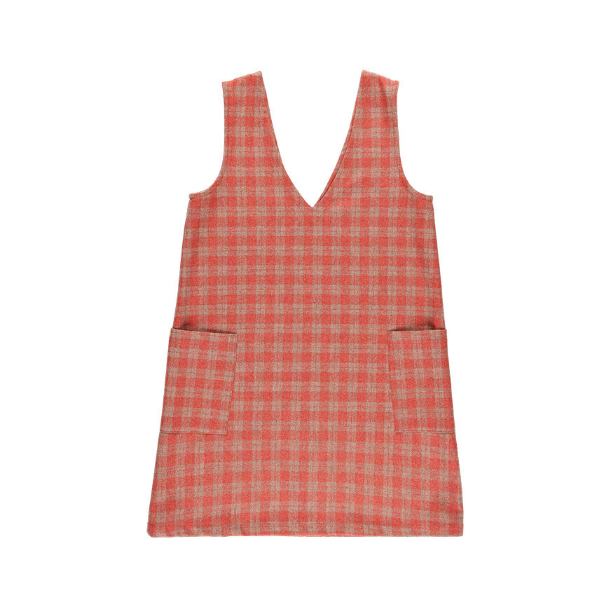 SEWING KIT PINAFORE MAIA ORANGE CHECKS