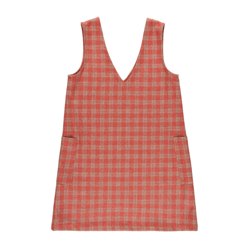 SEWING KIT PINAFORE MAIA ORANGE CHECKS