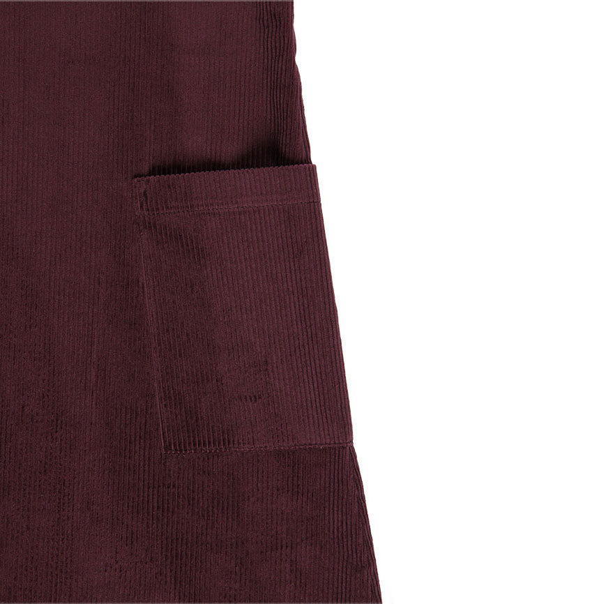 KIT DE COUTURE TABLIER MAIA VELOURS CÔTELÉ AUBERGINE