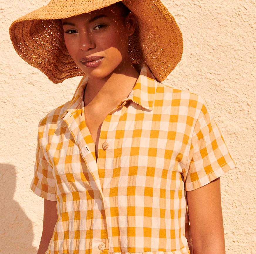 KIT DE COUTURE ROBE MARGA CARREAUX CARAMEL