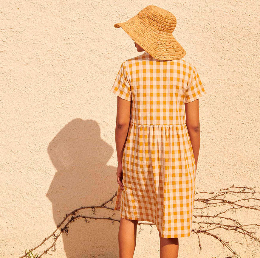 KIT DE COUTURE ROBE MARGA CARREAUX CARAMEL