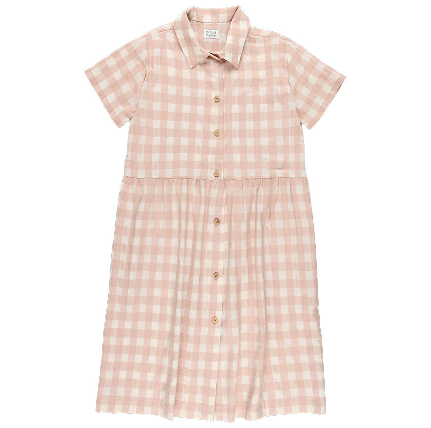 KIT DE COUTURE ROBE MARGA À CARREAUX ROSE