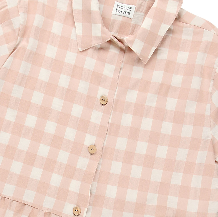 KIT DE COUTURE ROBE MARGA À CARREAUX ROSE