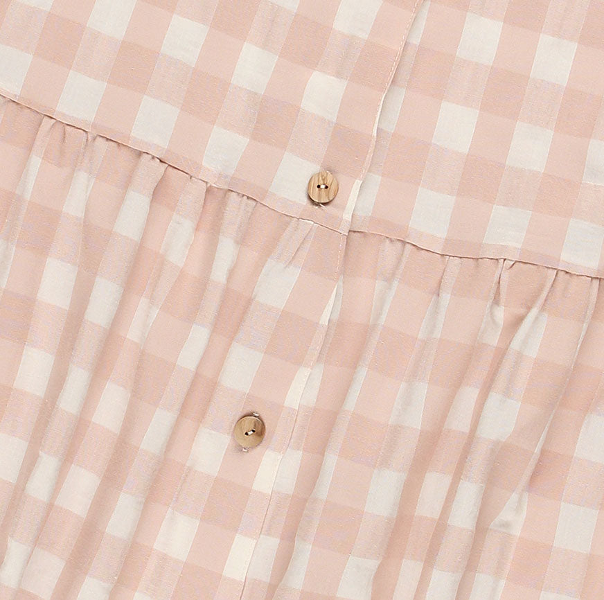 KIT DE COUTURE ROBE MARGA À CARREAUX ROSE