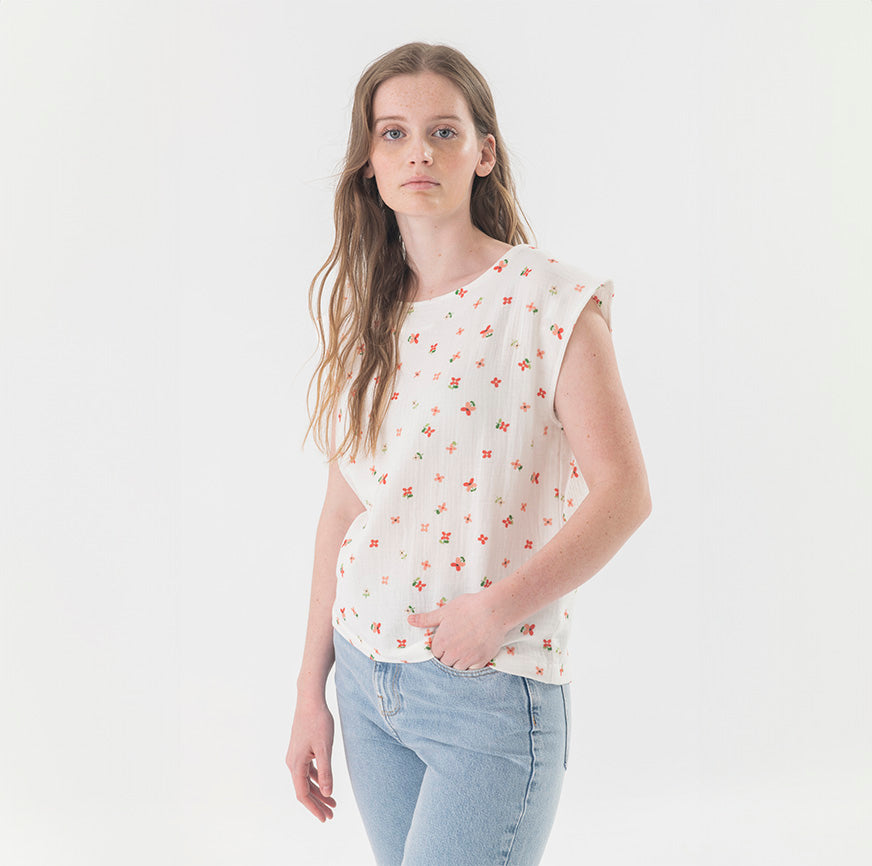 KIT CUCITO TOP MARIE MINI FIORI DA GIARDINO