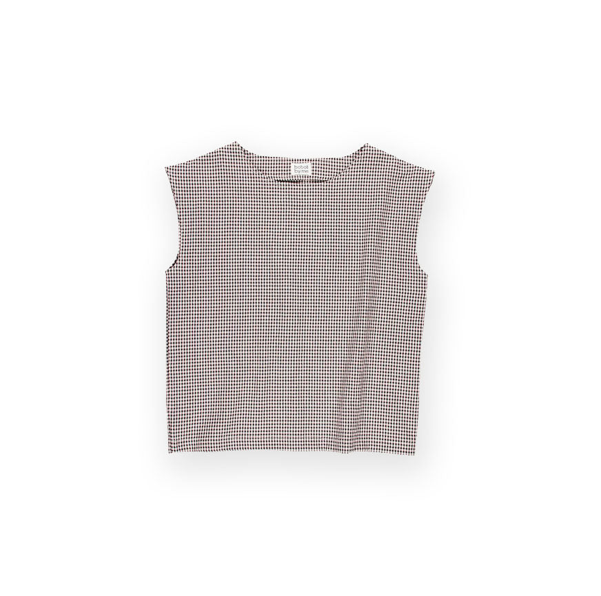 MARIE TOP SEWING KIT MICRO VICHY WHITE AND BLACK