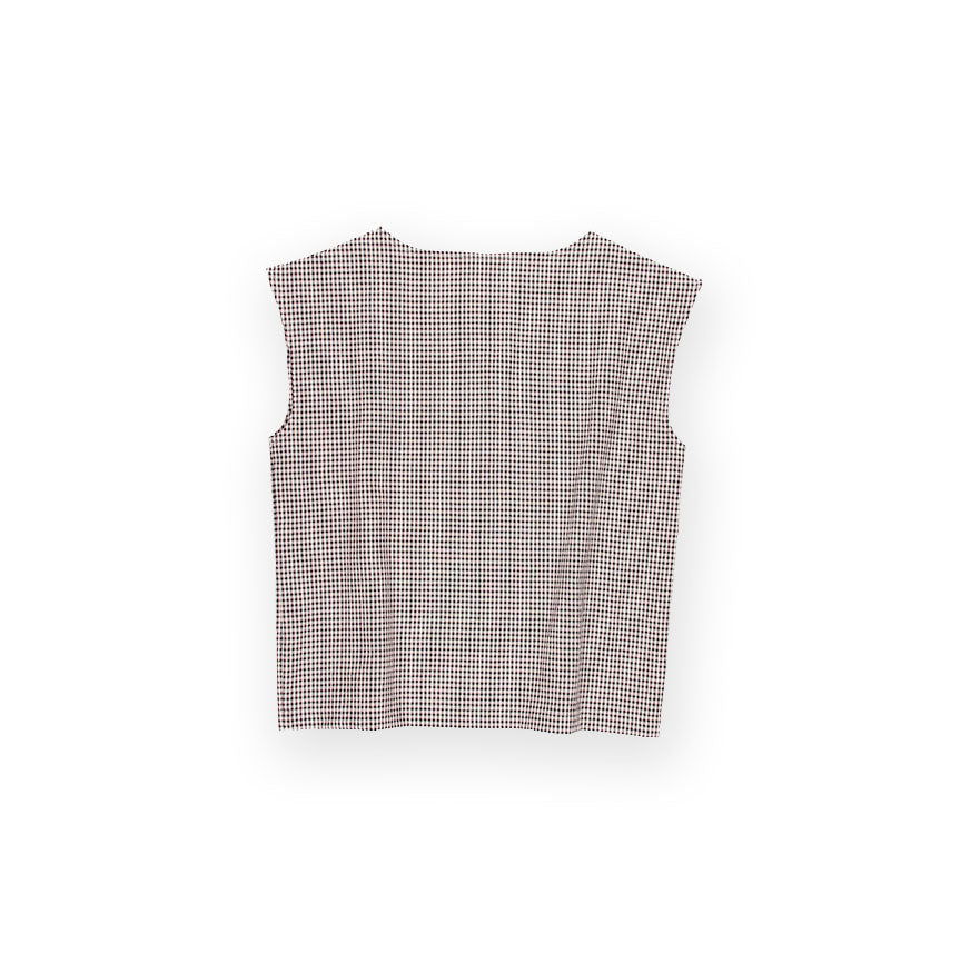 MARIE TOP SEWING KIT MICRO VICHY WHITE AND BLACK