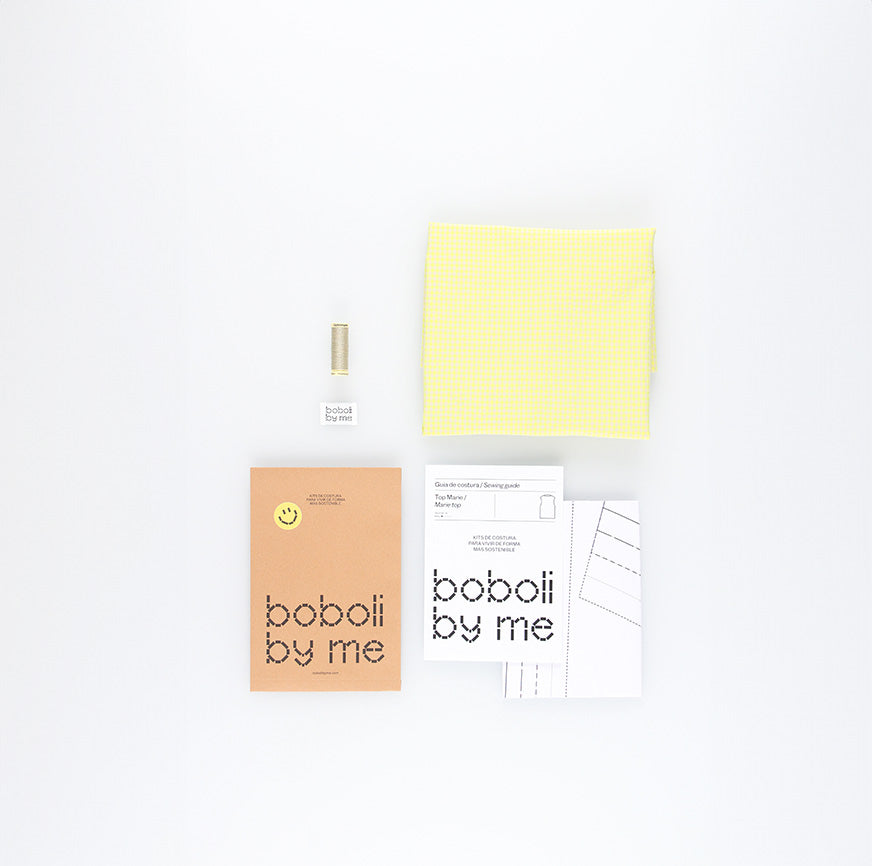 KIT COSTURA TOP MARIE MICRO VICHY AMARILLO FLUOR