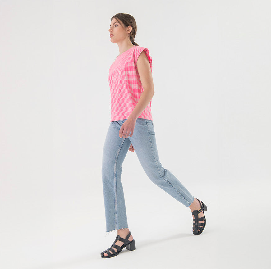 KIT COSTURA TOP MARIE MICRO VICHY ROSA FLÚOR