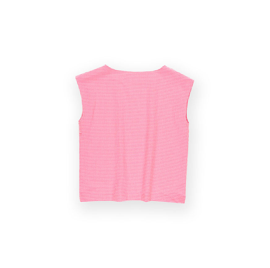 KIT COSTURA TOP MARIE MICRO VICHY ROSA FLÚOR