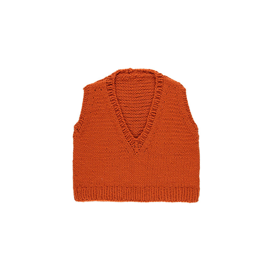 KIT PER LAVORARE A MAGLIA GILET NARA TERRACOTTA