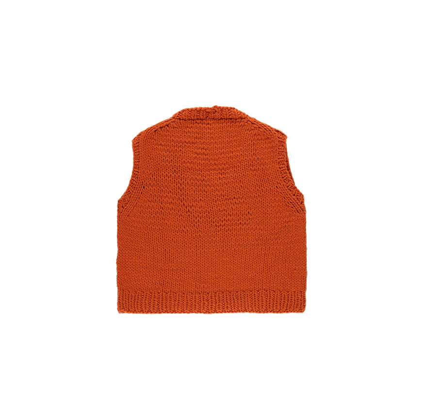 KIT PER LAVORARE A MAGLIA GILET NARA TERRACOTTA