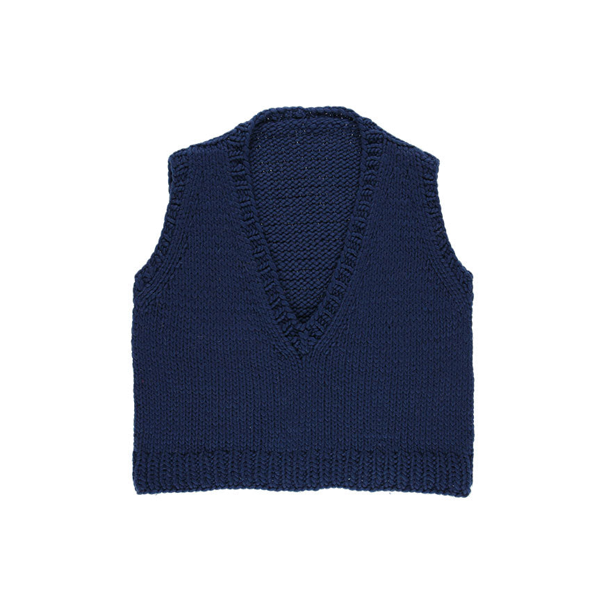 KIT PER LAVORARE A MAGLIA GILET NARA BLU