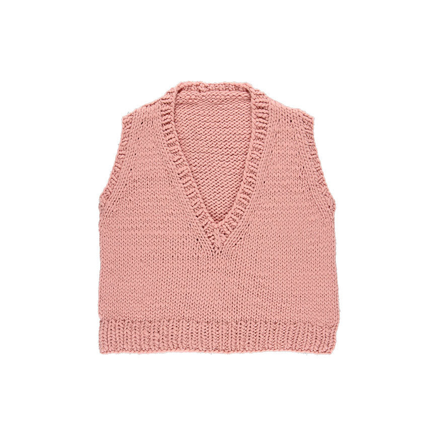 KIT PER LAVORARE A MAGLIA GILET NARA ROSA