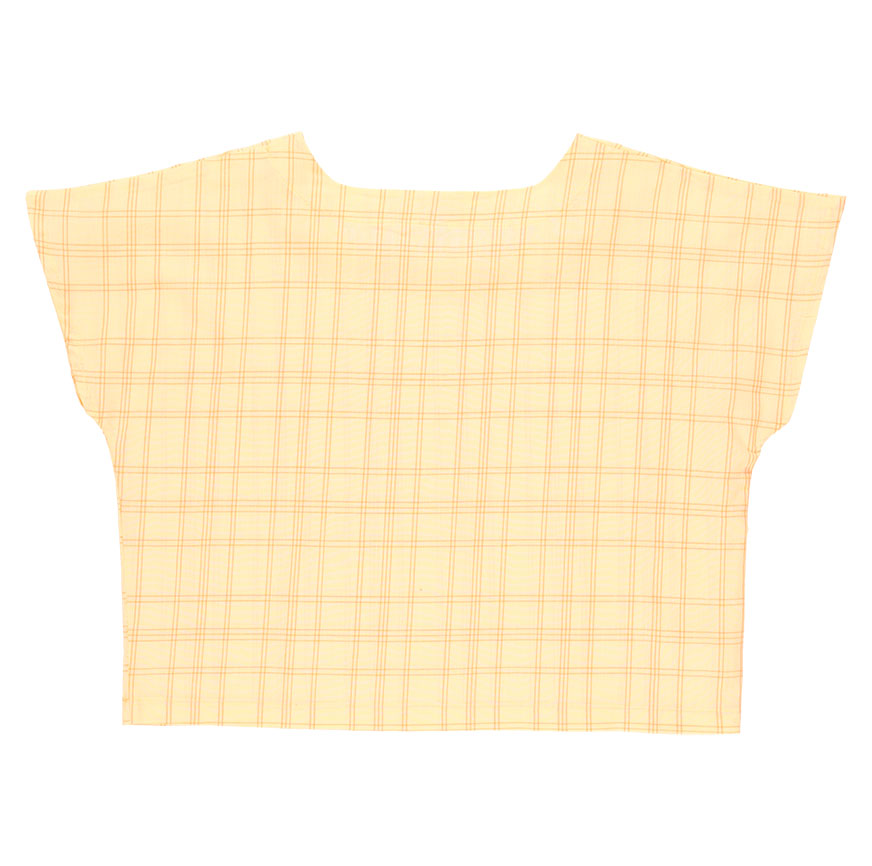KIT COSTURA CAMISA NINA AMARILLA CUADROS FLÚOR