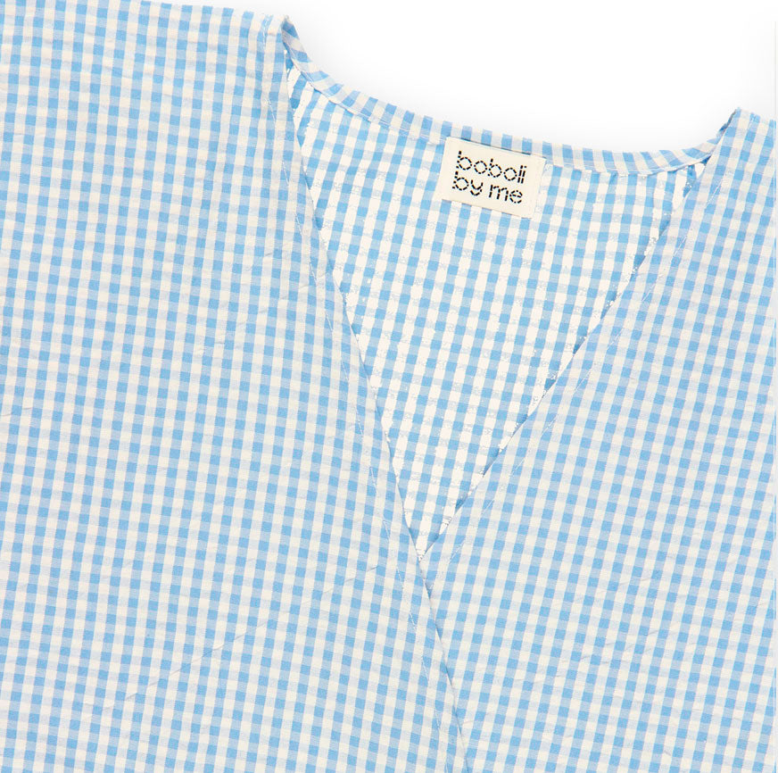 KIT COSTURA CAMISA CRUZADA OLIVIA VICHY AZUL CIELO