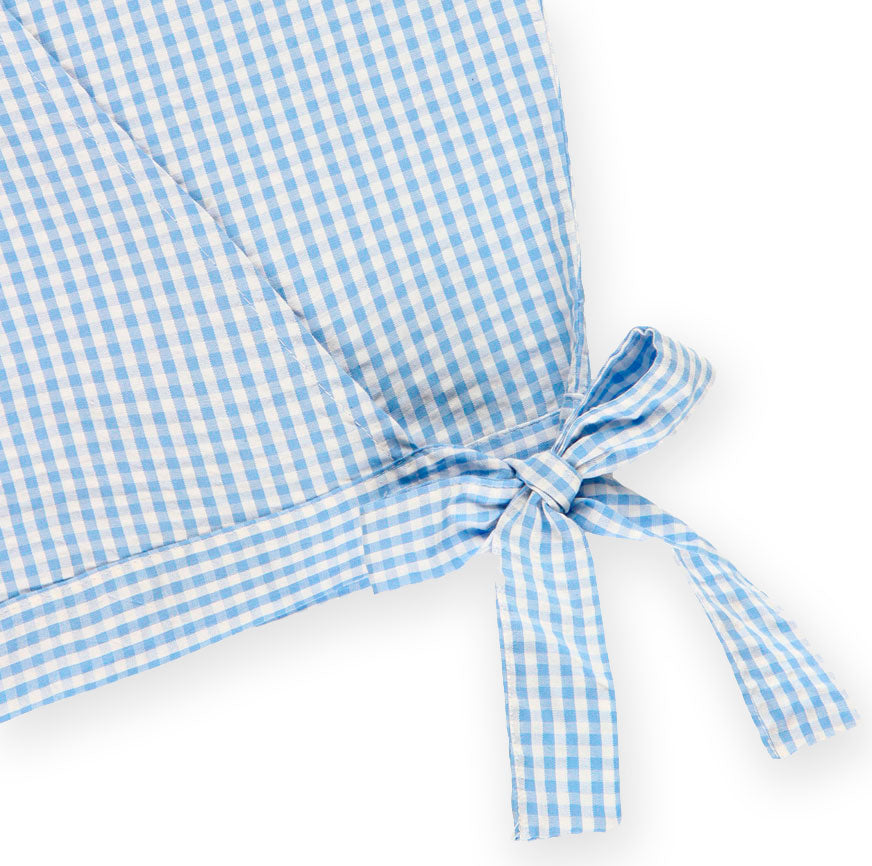 KIT COSTURA CAMISA CRUZADA OLIVIA VICHY AZUL CIELO