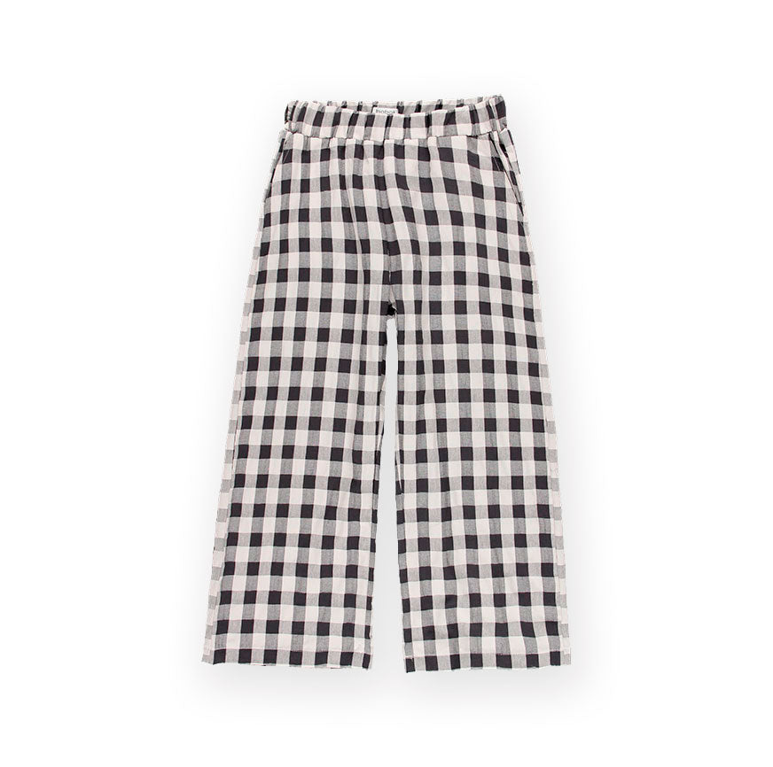 SEWING KIT WIDE PANTS PARKS GRAY AND BLACK CHECKERED