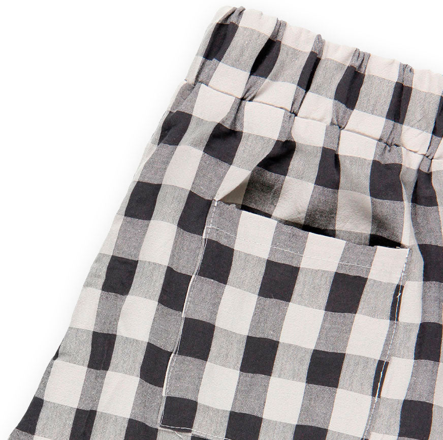 SEWING KIT WIDE PANTS PARKS GRAY AND BLACK CHECKERED