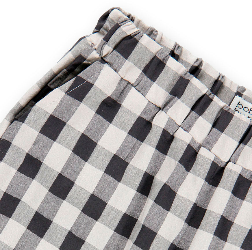SEWING KIT WIDE PANTS PARKS GRAY AND BLACK CHECKERED