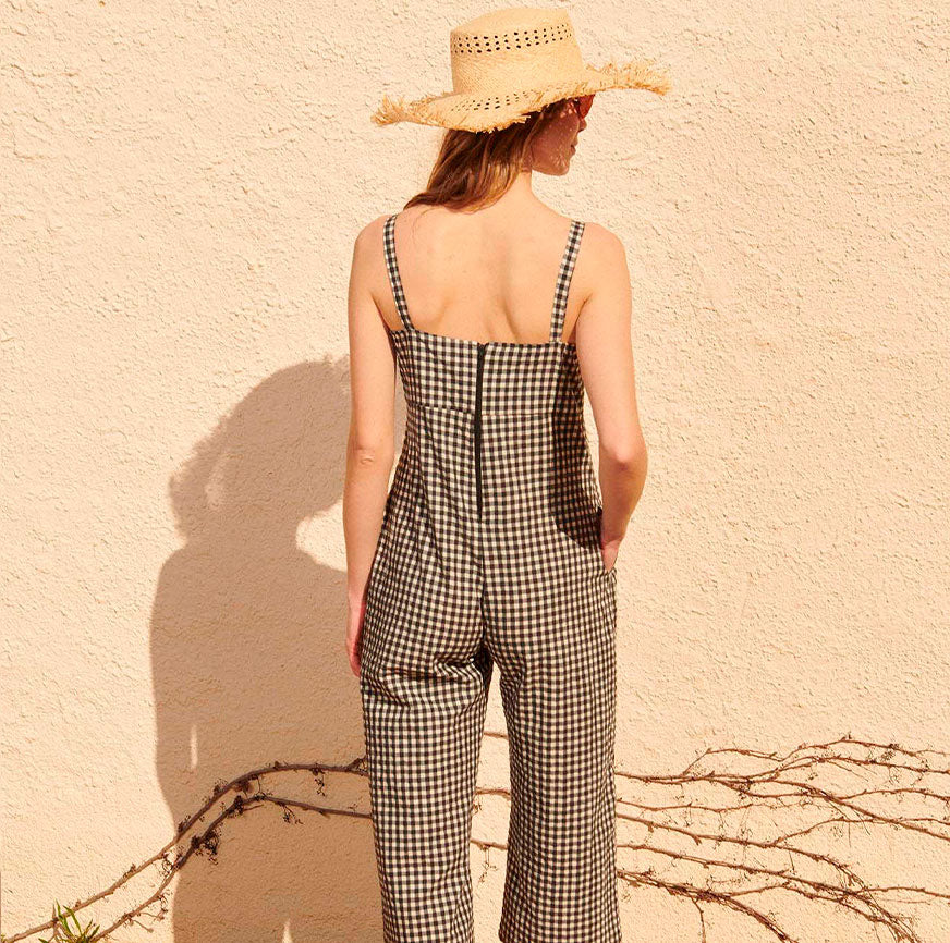 KIT COUTURE COMBINAISON SARA VICHY NOIR ET BLANC