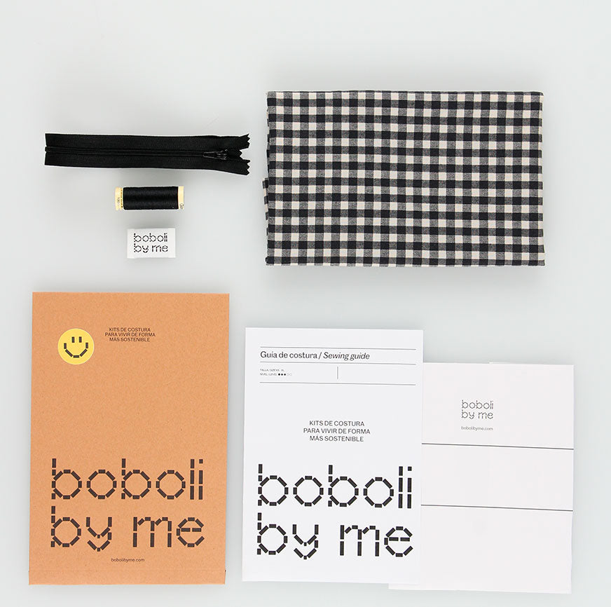 KIT COUTURE COMBINAISON SARA VICHY NOIR ET BLANC