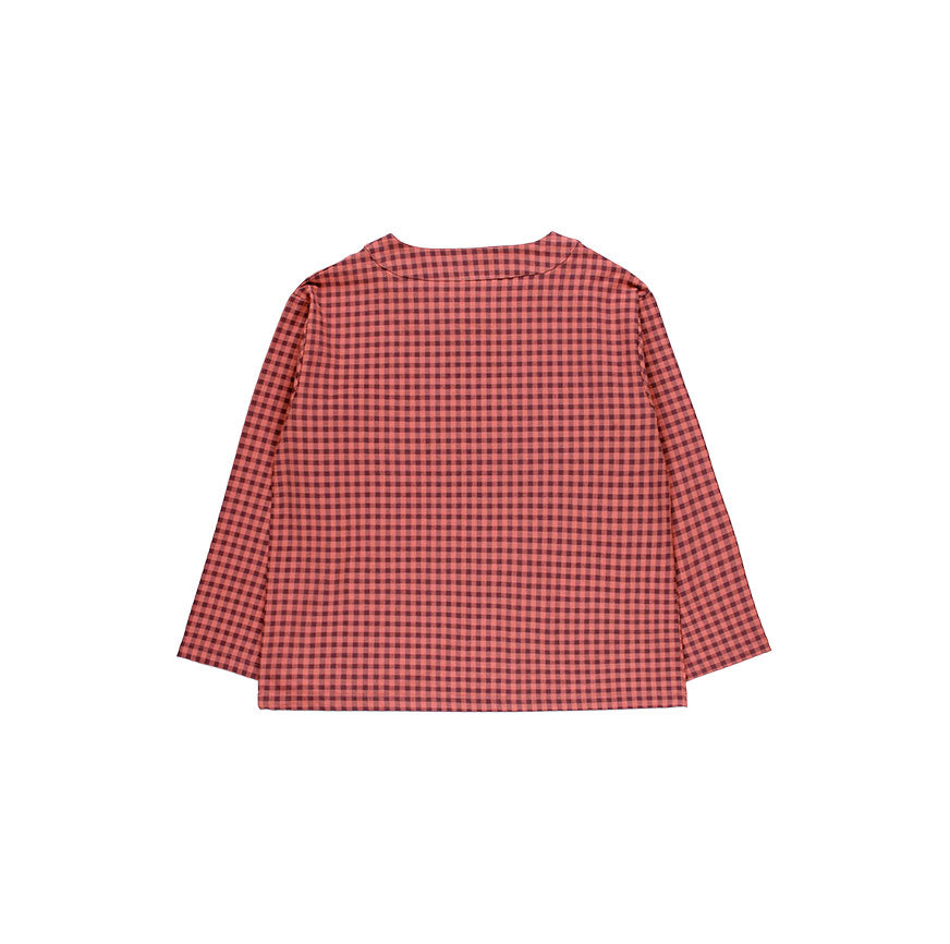 SEWING KIT SERENA BLOUSE PINK AND GRAY GINGHAM