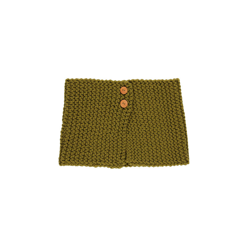 KIT POUR TRICOTER UN COL AVEC BOUTONS SORA VERT OLIVE