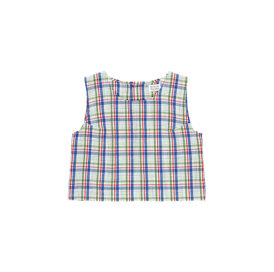 SEWING KIT BLOUSE TERESA BLUE AND RED CHECKS