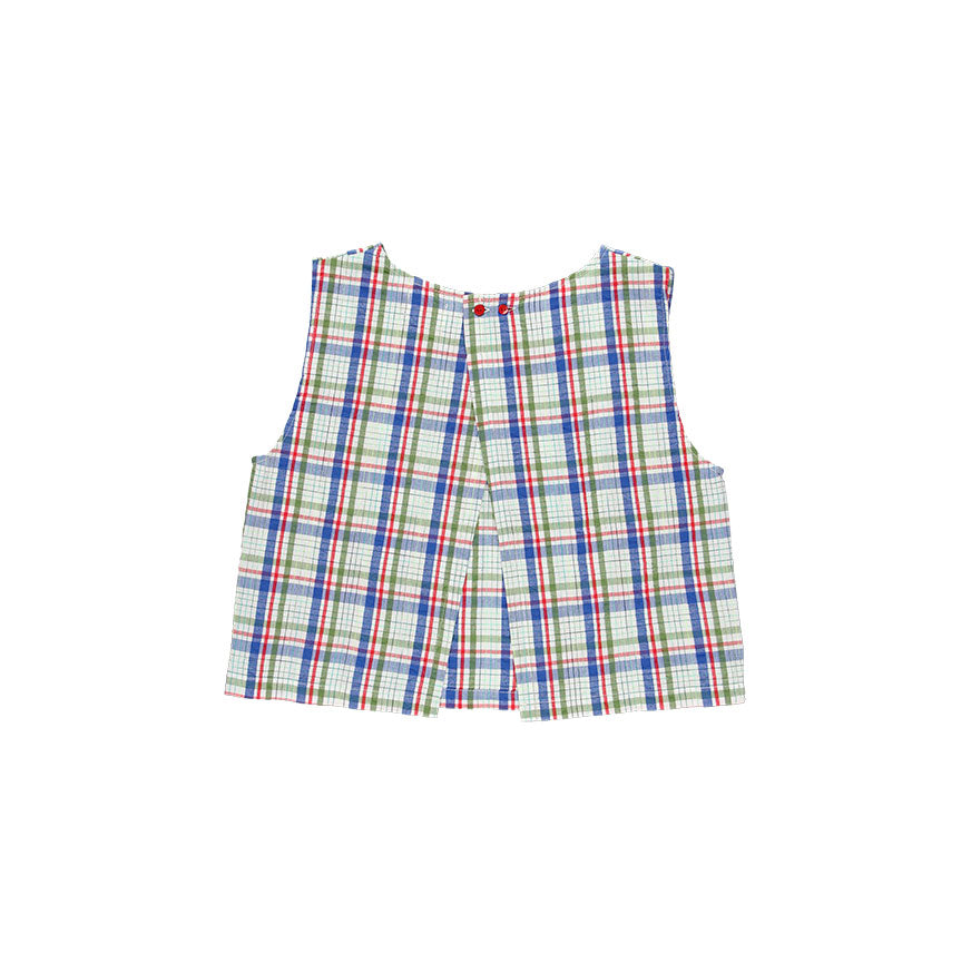 SEWING KIT BLOUSE TERESA BLUE AND RED CHECKS