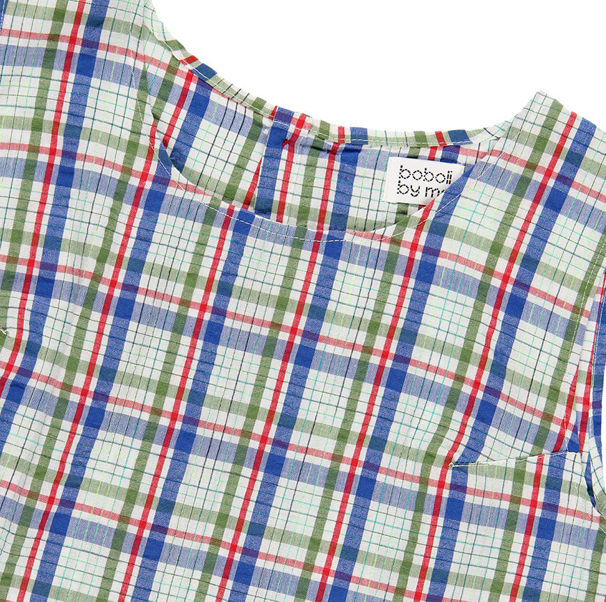 SEWING KIT BLOUSE TERESA BLUE AND RED CHECKS