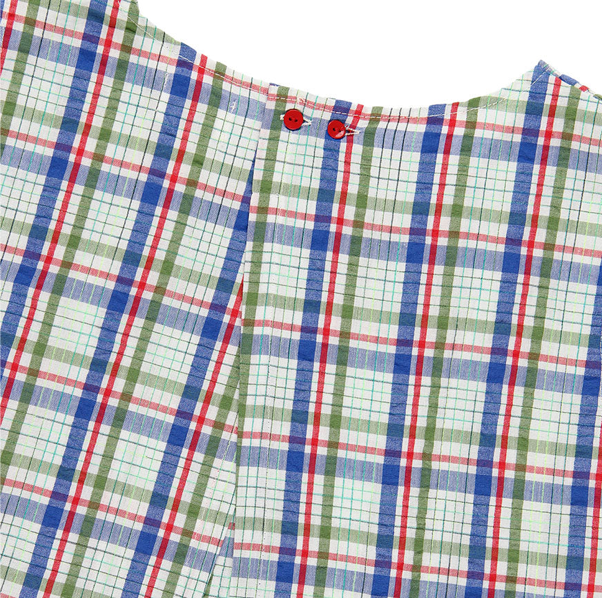SEWING KIT BLOUSE TERESA BLUE AND RED CHECKS