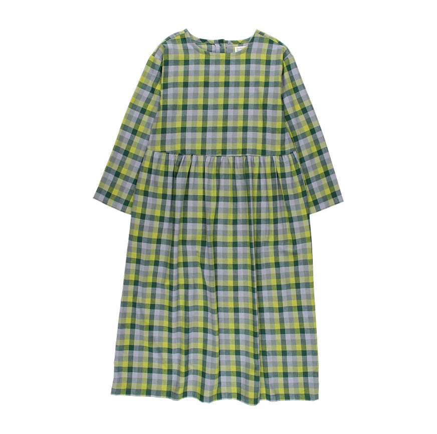 KIT COSTURA VESTIDO TESSA CUADROS VERDES Y AZULES