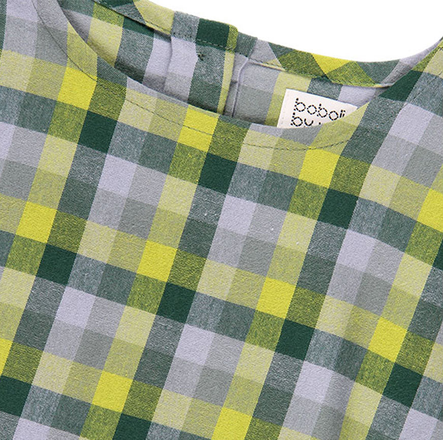 KIT COSTURA VESTIDO TESSA CUADROS VERDES Y AZULES