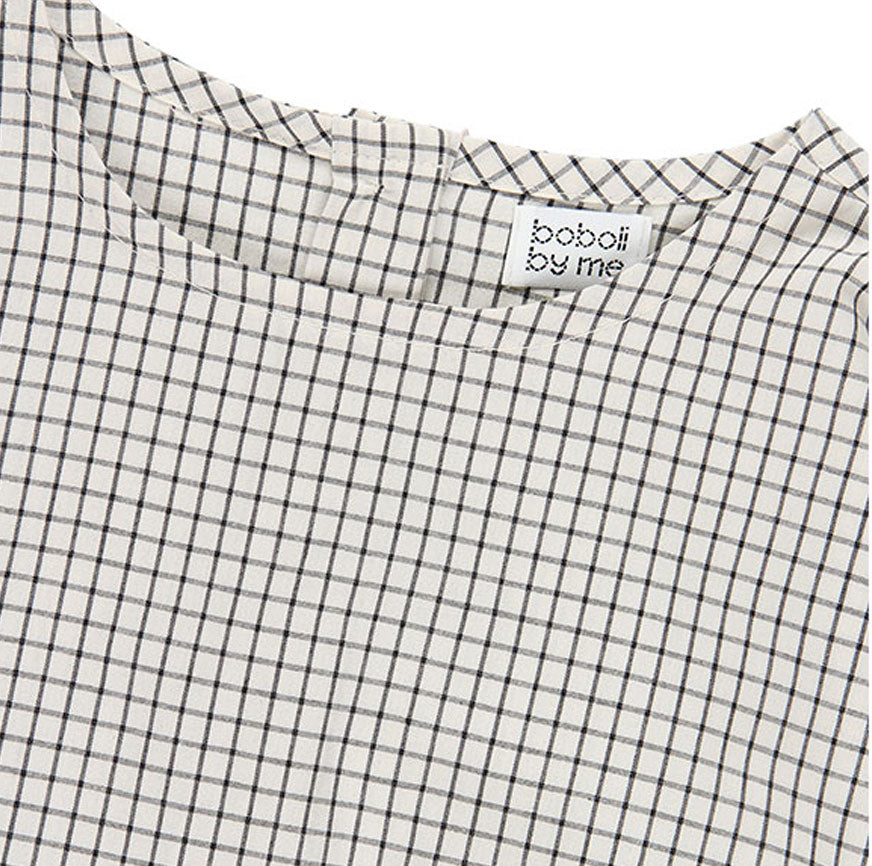 KIT COSTURA VESTIDO TESSA CRUDO CUADROS FINOS ANTRACITA