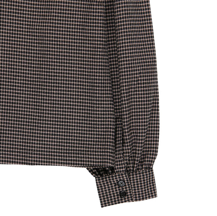 SEWING KIT BLOUSE TOVE BLACK MICRO CHECKERED BLOUSE