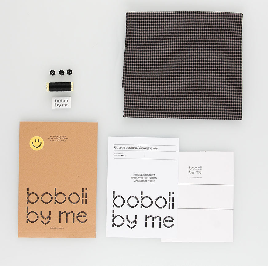 SEWING KIT BLOUSE TOVE BLACK MICRO CHECKERED BLOUSE