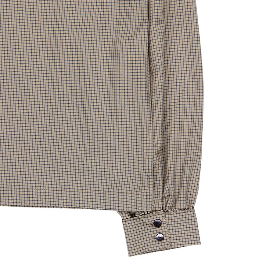 KIT DE COUTURE BLOUSE TOVE OATMEAL À CARREAUX BLEUS MICRO FINE