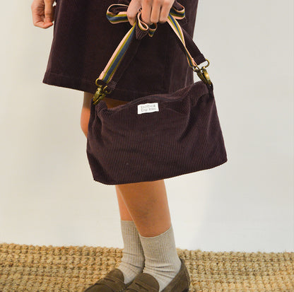 KIT DA CUCITO BORSA ANNIE IN VELLUTO A COSTE MELANZANA