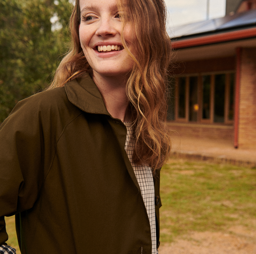 KIT DA CUCITO TRENCH JACKIE VERDE QUADRI VICHY