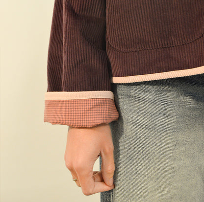 KIT CUCITO GIACCA JUNO IN VELLUTO A COSTE MELANZANA