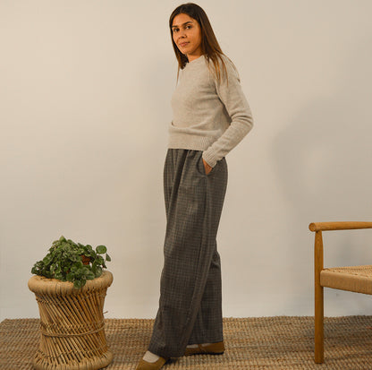 KIT DA CUCITO LENA PANTALONI NERI A QUADRI