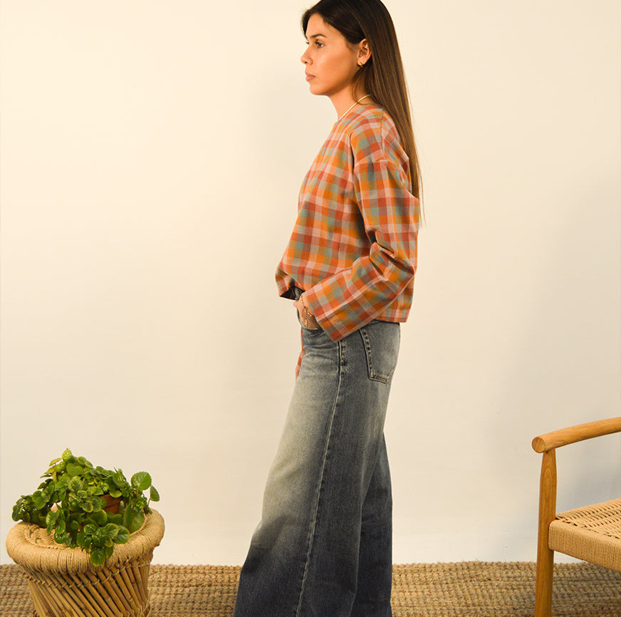 SEWING KIT GALA BLOUSE MULTICOLOR CHECKERED