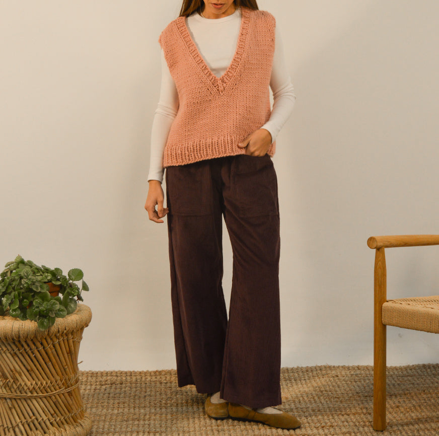 sewing kit clara eggplant corduroy pants