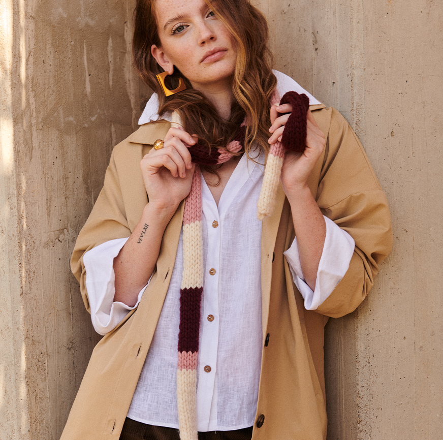 kit de couture veste de travail iris camel