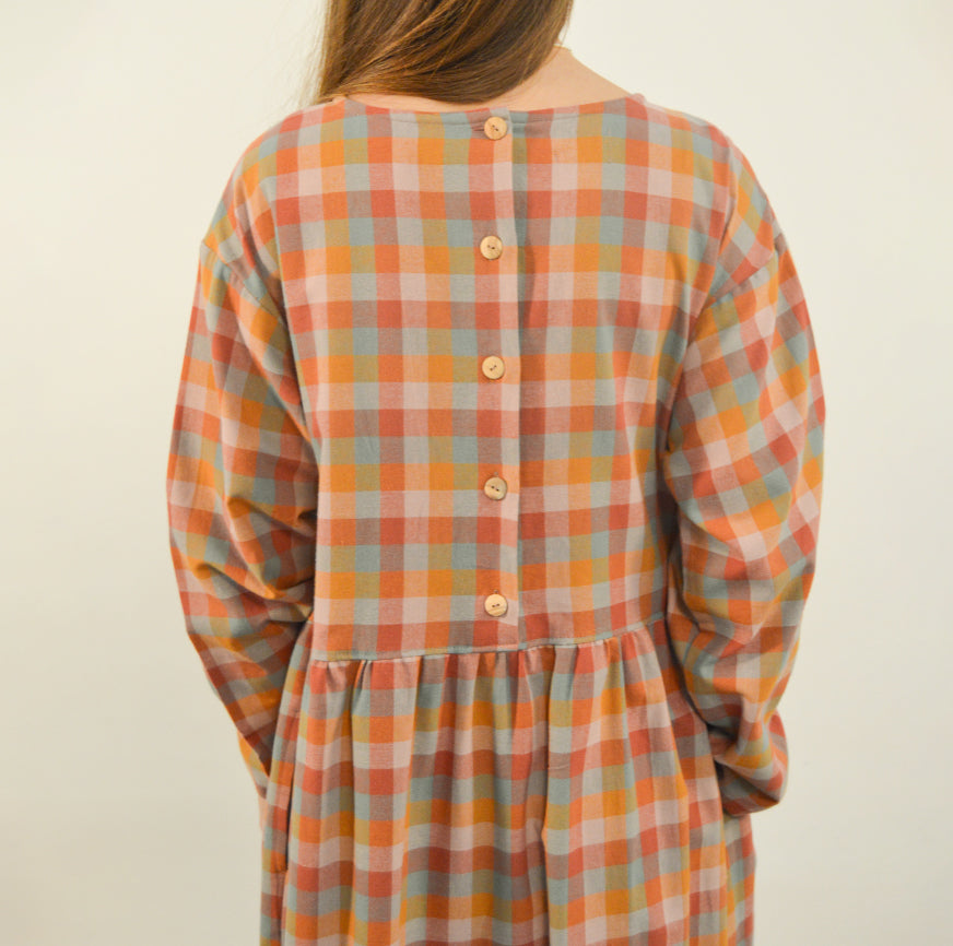 KIT DE COUTURE ROBE TESSA À CARREAUX MULTICOLORES