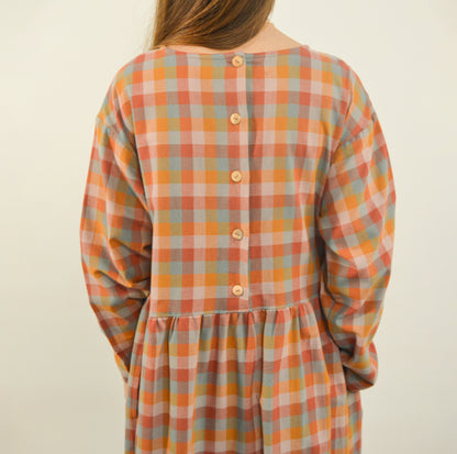 KIT DE COUTURE ROBE TESSA À CARREAUX MULTICOLORES