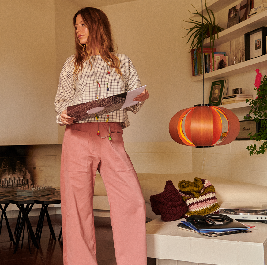kit da cucito pantaloni clara rosa