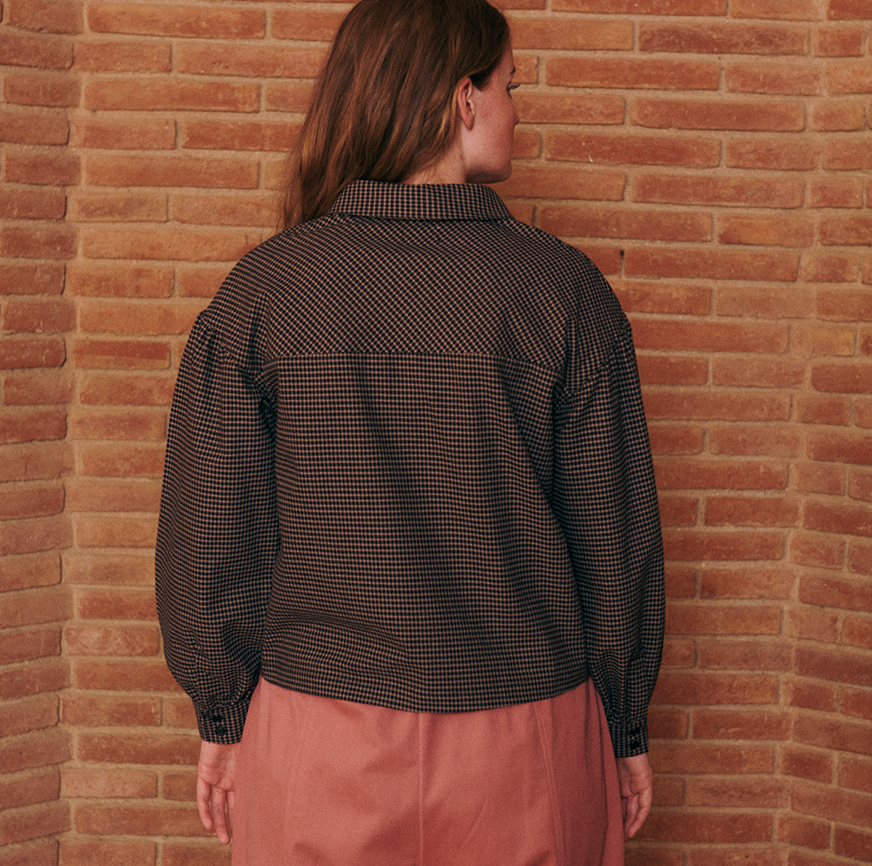 KIT DE COUTURE BLOUSE TOVE BLOUSE MICRO CARREAUX NOIRE